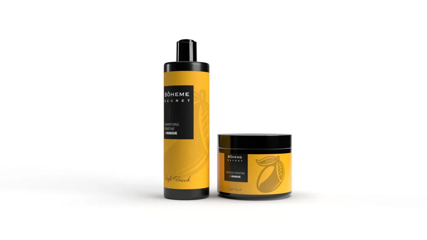 Shampoing & Masque Kératine Mangue – Bohême Secret